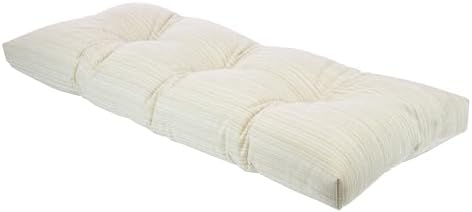 Klear Vu The Gripper Non-Slip Tufted Bench Cushion for Indoor Furniture, Assembled in USA, Entryway Storage, Bay Window, Corner Nook or Piano Seat, 43 Inches, Chenille Cream - Image 5