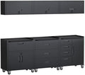 Black Garage Storage Cabinets System 6 PCS Workshop Set with Drawers Locking Heavy Duty Rolling Cart with Adjustable Shelves Garage Tool Workbench Cabinets,6pcs-1 by FLIXELIO