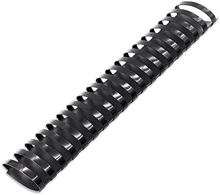 Binditek Plastic Binding Comb Spines, 1-1/2 Inch, 19 Ring, Black, 50 Pack by Binditek