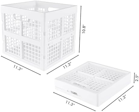 Eslite 3-Pack Collapsible Plastic Storage Crates,Foldable Crates for Storage,16L (White) - Image 4