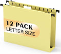 SHUTEX Plastic Hanging File Folder, 12 Pack, Letter Size, Cream Yellow by Shutex
