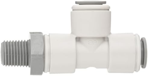 John Guest Acetal Copolymer Tube Fitting, Swivel Male Run Tee, 3/8" Tube OD x 3/8" Tube OD x 1/4" NPTF Male (Pack of 10) - Image 2