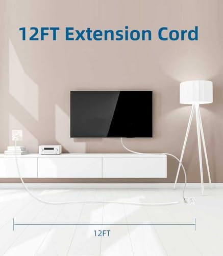TiFFCOFiO Indoor Extension Cord, 2 Prong 12 Feet Extension Cord, 3 Polarized Outlets with Safety Slide Windows,13A/1625W, 16 AWG, 1 Pack - Image 7
