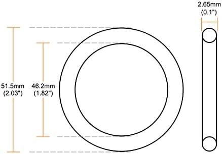 uxcell Nitrile Rubber O-Rings 51.5mm OD 46.2mm ID 2.65mm Width, Metric Nitrile Rubber Sealing Gasket, Pack of 5 - Image 3