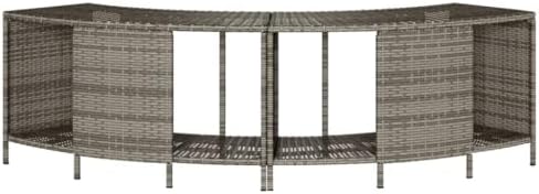 Storage Shelves for Hot Tub 2 Pcs Gray Poly Rattan - Image 5
