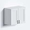 White Laundry Room Cabinets and Storage with 2 Doors and Utility Adjustable Shelf，Gabinetes Para Cocina Cupboard Kitchen Organizers and Storage Pantry Wall Mounted 12.4"D x 23.6"W x 19.7"H by Unknown