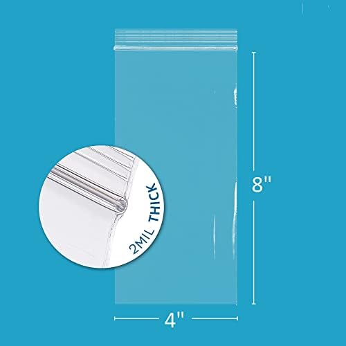 GPI 4" x 8" Zip Bags, 500 Pack, 2 Mil, Reclosable for Incense Snacks, Candy - Image 2