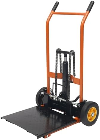 Hydraulic Material Lift Winch Stacker, Pallet Truck Dolly, Adjustable Stacker Fork Lift, 577 Lbs 36" Max Lift with 9" Casters & Straps, Removable Lifting Platform for Warehouse Factory Workshop - Image 6