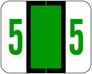 Doctor Stuff - File Folder Labels, Number 5, Tab Products 1282 Match - A1282 Series Chart Stickers, Dark Green, 1" x 1-1/4", #5, 500/Roll by DoctorStuff