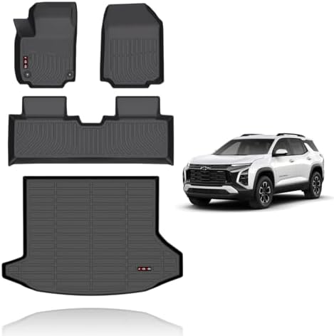 KELCSEECS® Floor Mats & Cargo Liner for 2027 2026 2025 Chevy Equinox(Not Fit EV)/2027 2026 2025 GMC Terrain All Weather GMC Terrain Car Mats Trunk Mat Chevrolet Equinox Floor Mats Accessories by KELCSEECS