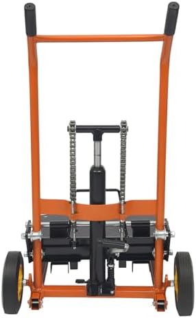 Hydraulic Material Lift Winch Stacker, Pallet Truck Dolly, Adjustable Stacker Fork Lift, 577 Lbs 36" Max Lift with 9" Casters & Straps, Removable Lifting Platform for Warehouse Factory Workshop - Image 7