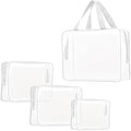 4Pcs Crystal Clear PVC Travel Toiletry Bag Kit for Women Men, Cosmetic Bags by ROYBENS