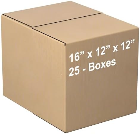 (16 x 12 x 12) - (25 Pack) Corrugated Cardboard Boxes for shipping and moving up to 65 lbs by Unknown