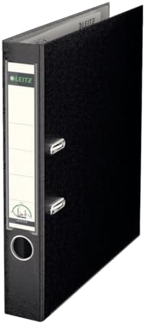 Leitz Lever Arch File, Black, Plastic, A4, 5 cm Spine, 10150095, Holds 350 Sheets by Leitz