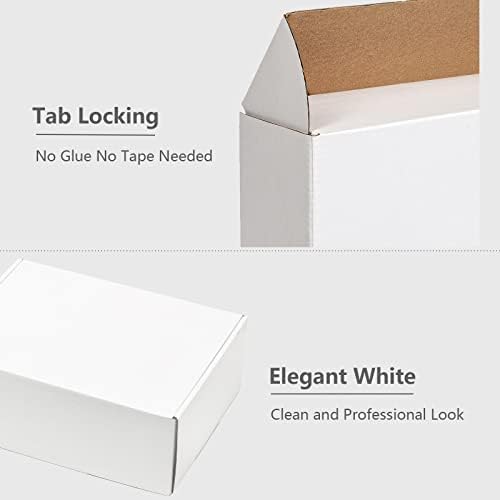 Timirog White Shipping Boxes 12x9x4" 20 Pack- Corrugated Cardboard Mailing Box for Small Business, Tab Locking Literature Mailer Packaging Supplies for Packing Gifts Craft - Image 4