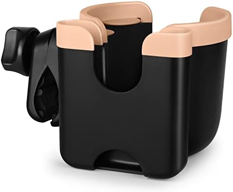 Accmor Stroller Cup Holder with Phone Holder, Bike Cup Holder, Universal Cup Holder for Uppababy Nuna Doona Strollers, 2-in-1 Cup Holder for Walker, Wheelchair, Scooter by Accmor