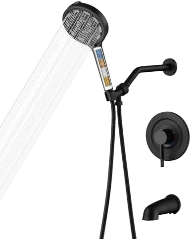 SUMERAIN Matte Black Shower System with High Flow Tub Spout by SUMERAINFAUCETS