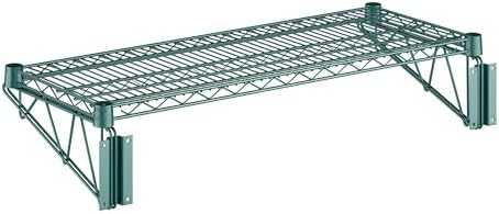 12" x 36" Wire Green Wall Mount Shelf, Commercial Fixed Rack, Metal Wall Mount Floating Shelving by Zedfire
