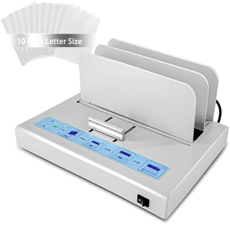 Thermal Binding Machine 500 Sheets Capacity Book Binding Material with 10 Letter Size Envelopes, A3/A4/A5 Document Heat Binder Hot Melt Machine Metal Thermal Binder Contract Document Invoice by Loyala