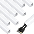 ZhiYo 136in Corner Cable Hider for 3-5 Cords, Wall & Floor Cord Hider White by ZhiYo