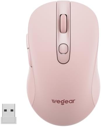 wegear USB Wireless Mouse for Laptop PC Mac, 2.4GHz Cordless Mouse-Pink by wegear
