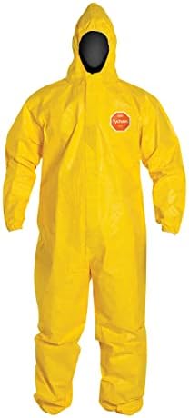 DuPont Tychem 2000 QC127S Disposable Chemical Resistant Coverall with Hood, Elastic Cuff and Serged Seams, Yellow, X-Large (Pack of 12), Model:QC127SYLXL00 - Image 3