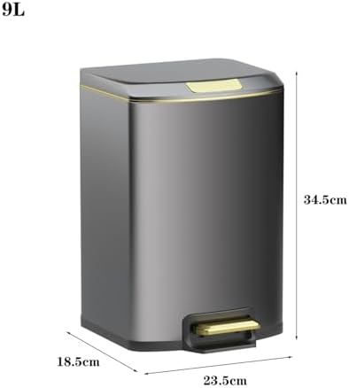 Modern 9L Stainless Steel Garbage Can with Soft Close Lid and Step Pedal Elegant Matt White Finish for Kitchen Bathroom Living Room and Office - Image 2