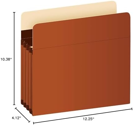 Pendaflex Expanding Accordion File Pockets, Extra Durable, Expands 3.5", Letter Size, Reinforced with Dupont Tyvek Material, 10/Box (15421), Brown - Image 6