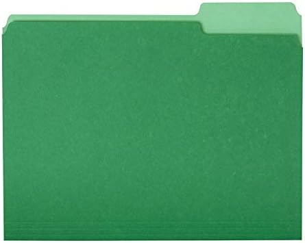 Amazon Basics File Folders for Organization, Letter Size, 1/3 Cut Tab, Bright Green, 36-Pack by AmazonBasics