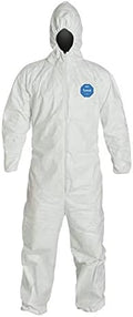 DuPont Tyvek TY127S Disposable Coverall with Respirator-Fit Hood and Elastic Cuff, White, X-Large, 1-Pack by DuPontPersonalProtection