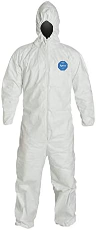 DuPont Tyvek TY127S Disposable Coverall with Respirator-Fit Hood and Elastic Cuff, White, X-Large, 1-Pack by DuPontPersonalProtection