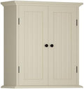 ChooChoo Bathroom Wall Cabinet, Over The Toilet Space Saver Storage Cabinet, Medicine Cabinet with 2 Door and Adjustable Shelves, Cupboard, Cream Yellow by ChooChoo