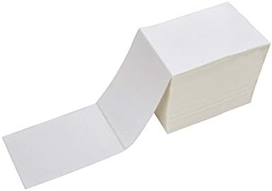 Immuson 4 x 6 Direct Thermal Shipping Labels with Perforations, Pack of 500 Thermal Labels, Permanent Adhesive, White Mailing Fanfold Label for Thermal Printer by Immuson