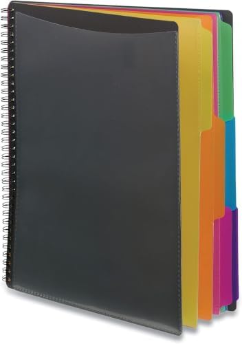Smead 12 Pocket Poly Project Organizer,Letter Size,1/3-Cut Tab,Gray with Bright Colors (89207),(Pack of 10) by SMEAD