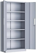 Greenvelly Metal Garage Storage Cabinet, 72” Tall Locking Steel Cabinet with 2 Doors and 4 Adjustable Shelves, Utility Metal Filing Cabinet with Lock for Home, Office, Garage, School (Dark Grey) by Greenvelly