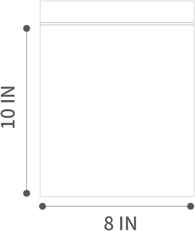 8" X 10" 2 Mil Clear Reclosable Zip Plastic Poly Bags, Quart - Image 2