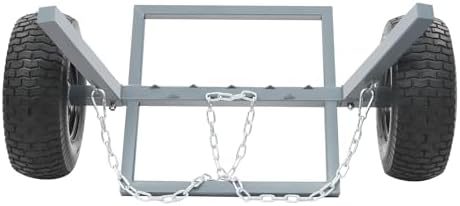 ATV Log Skidding Arch, 24" Dia Steel Log Dolly, 1500lbs Capacity Log Dolly Skidding Holder with Chain and 16" Pneumatic Tires for Farm, Commercial Wood Transport (Gray, 1600lbs Capacity) - Image 4