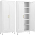 Steeloong 75"Metal Pantry Storage Cabinet with Doors & 4 Adjustable Shelves by Steeloong