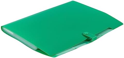JAM PAPER Slim Expanding File Folder - 5 Pocket Plastic File Folder – Snap Closure - 9 x 11 1/2 - Green - Sold Individually - Image 5