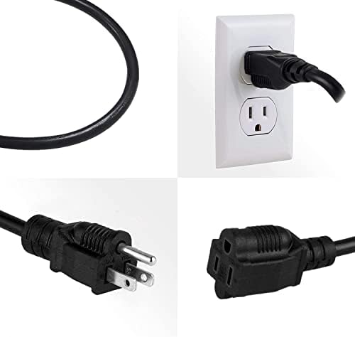 2 Pack 6FT 16AWG SJTW Heavy Duty 3 Prong ETL Extension Cord Indoor Outdoor - Image 4