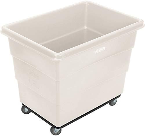 Global Industrial 16 Bushel Plastic Bulk Box Truck, Steel Base, White - Image 2