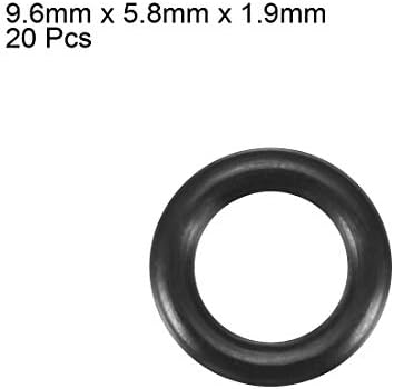 uxcell Nitrile Rubber O-Rings 9.6mm OD 5.8mm ID 1.9mm Width, Metric Sealing Gasket, Pack of 20 - Image 2