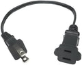 1 Foot Extension Cord 2 Prong, Small Black Extension Cord for Indoor Use by Musunpara