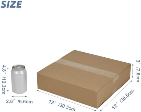 Hoikwo 12x12x3 Large Thin Brown Shipping Boxes Set of 15 - Image 2