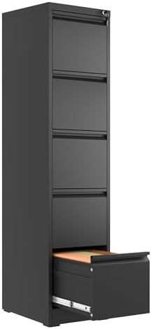 5 Drawer File Cabinet with Lock,Metal File Cabinet for Home Office by FLIXELIO