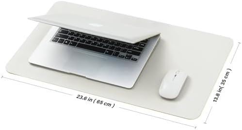 Cork Desk Mat - Small Dual-Sided Desk Pad for Office and Home - Desk Organization and Accessories - Ideal for Large Mouse Pad and Small Desk Mats on Top of Desks(White,23.6"x 13.8") - Image 2