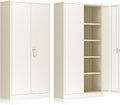 INTERGREAT Metal Storage Cabinet, 72” H Storage Cabinet with 2 Doors and 4 Adjustable Shelves for Office, Home, Garage, Pantry (Assembly Required, Grey) by INTERGREAT