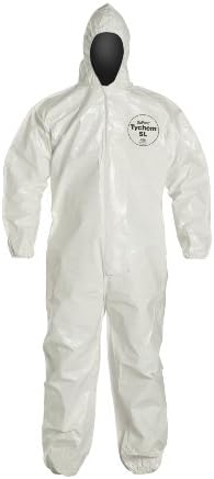 DuPont Tychem 4000 SL127T Disposable Chemical Resistant Coverall with Hood, Elastic Cuff and Taped Seams, White, 3X-Large (Pack of 6) - Image 4