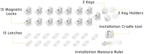 Vmaisi Baby Proofing Magnetic Cabinet Locks (15 Locks and 2 Keys) - Image 2