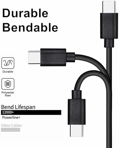 10-Pack USB C to C Charger Cable, Multipack PD 48W Charge Type C to C Black - Image 5